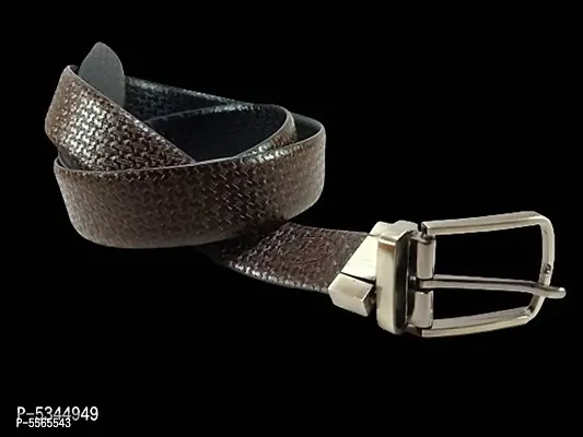 Stylish Leather Reversible Brown and Black Belt For Men-thumb3