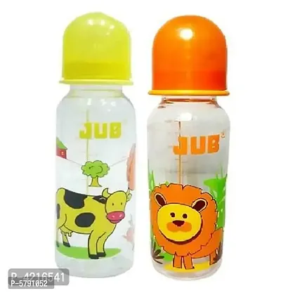 Jub Printed Baby Feeding Bottle With Colorful Lid Pack Of 2-thumb0