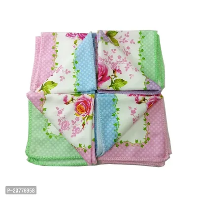 BUYMOOR 100% Cotton Premium Collection Handkerchiefs Hanky For Women (Pack of 6).