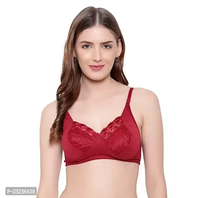 FANMADE Non Padded Beautiful Net Bra, Soft  Comfortable Fancy Net Bra for Women and Girl Pack of 3 (38, Maroon, Black, Purple)-thumb2