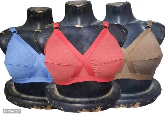 FANMADE Women's Cotton Cross Fit Full Coverage Bra-thumb0