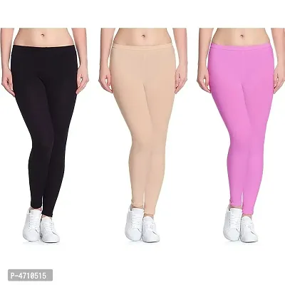 Leggings: Check Women White Cotton Leggings at Cliths