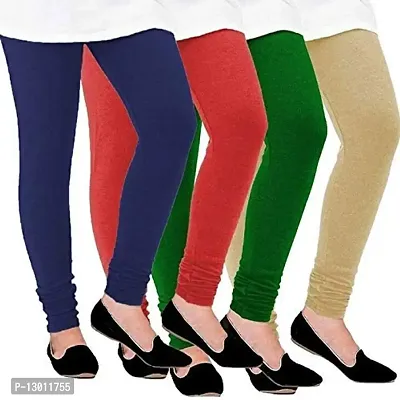 Buy Women's Cotton Multicolor Leggings COMBO Pack of 4 Online at