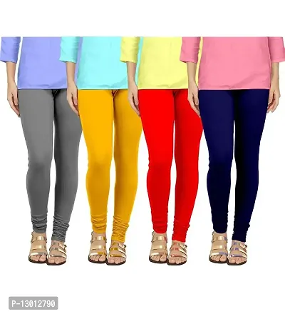 Buy Women's / Girls Cotton Lycra 160 GSM 4 Way Stretchable Ankle Length Leggings  Combo (Pack Of 4) Online In India At Discounted Prices