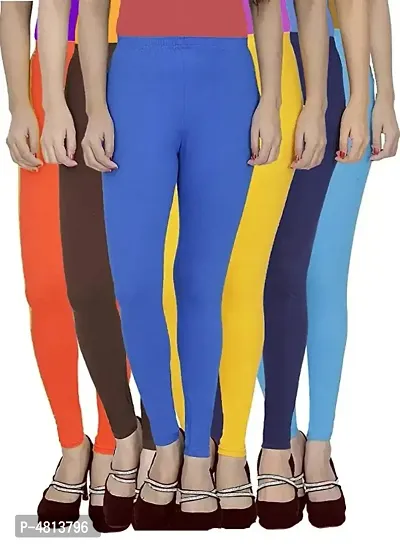 Buy Cotton Lycra Ankle Length Leggings for Women (Pack of 6 ) - Free Size  Online In India At Discounted Prices