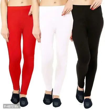 Buy Fablab Women?s Cotton Lycra Ankle Length Leggings Combo Pack of 3  (ALL-3-White,Grey,Navyblue,Freesize-Fit to Waist Size 26 Inch to 34Inch)  Online In India At Discounted Prices