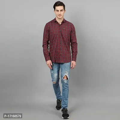 Checked Slim Fit Shirt with Patch Pocket-thumb0