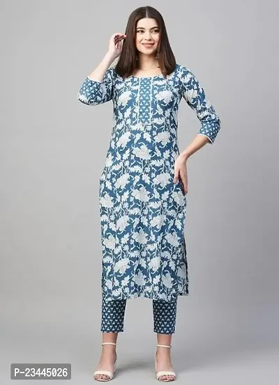 Trendy Cotton Kurta With Pant Set-thumb0