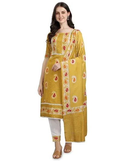 Classic Kurta Bottom Dupatta Set For Women