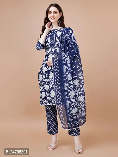 Stylish designerPrinted cotton kurta set for women-thumb0