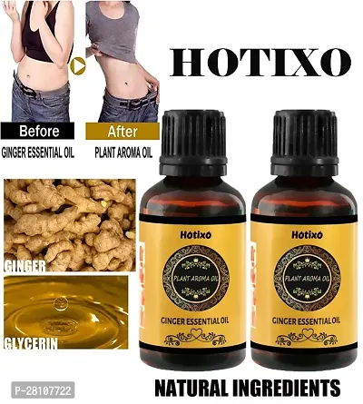 Hotixo Tummy Ginger Oil, for Belly Drainage Ginger Massage Oils For Belly / Fat Reduction for Weight Loss, Fat Burner Oil, Weight Loss Oil For Men  Women-30ml pack of 2