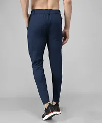 Elegant Blue Lycra Solid Trousers For Men-thumb1