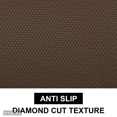 DIVINE HOME Multipurpose Textured Super Strong Anti-Slip Mat Liner - Size 45X500cm (5Meter Roll, Brown)-thumb2