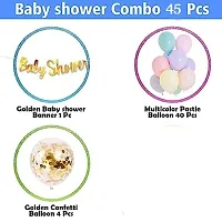 GROOVY DUDZ Baby Shower Combo Decorations Set-45Pcs Baby Shower Balloon, Latex, Baby with for Maternity, Pregnancy Photoshoot Material Items Supplies-thumb1