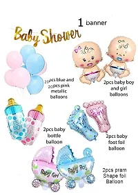 GROOVY DUDZ Baby Shower Combo Decorations Set-49Pcs Baby Shower Balloon, Latex, Star Foil Balloon, Baby with for Maternity, Pregnancy Photoshoot Material Items Supplies-thumb1