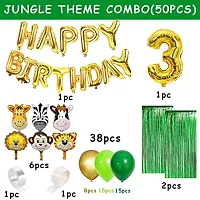 GROOVY DUDZ Birthday Decoration Items For Boys -50Pcs Jungle Theme Decoration - 3rd Birthday Party Decorations,Birthday Decorations kit for Boys 3rd birthday/Baby Birthday Decoration Items kit 3 Year-thumb3