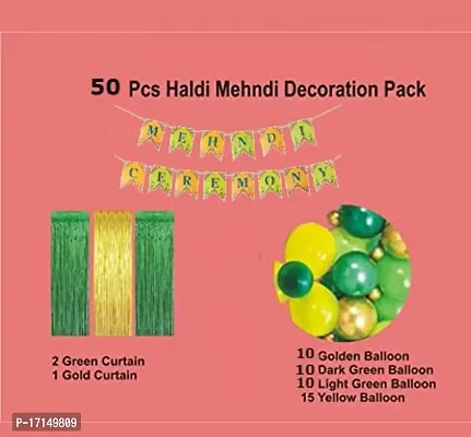 GROOVY DUDZ Haldi Mehndi Ceremony Decoration Pack of 50 items Decoration Kit-thumb2