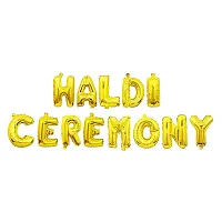 Haldi Ceremony Decoration,Haldi Ceremony Decoration Kit,1 Set Haldi Foil Balloon And 47 Yellow white Balloon Combo Bachelorette Bridal Shower Party (Pack of 47)-thumb2