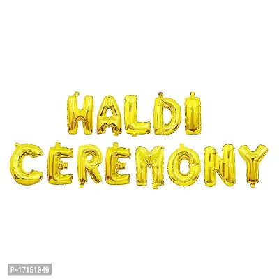 Haldi Ceremony Decoration,Haldi Ceremony Decoration Kit,1 Set Haldi Foil Balloon And 47 Yellow white Balloon Combo Bachelorette Bridal Shower Party (Pack of 47)-thumb3