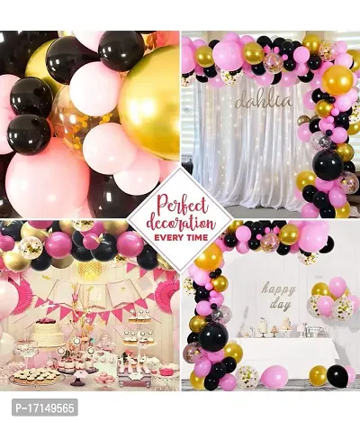 GROOVY DUDZ Pink Balloon Arch Garland Kit,78 pcs Pieces Black Pink Gold Metalic Balloons for Baby Shower Wedding Birthday-thumb4