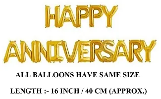 Happy Anniversary Decoration Kit For Home -56 Items Black Gold Combo Set , Balloons, Foil Balloons-thumb2