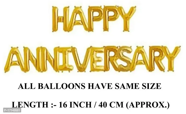 Happy Anniversary Decoration Kit For Home -56 Items Black Gold Combo Set , Balloons, Foil Balloons-thumb3