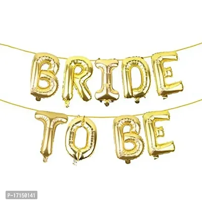 Bride to Be Decoration Set Combo - 41Pcs Bridal Shower Decorations Kit with Golden Foil Balloons, Foil Curtains, Bride to Be Props for Bachelorette Party-thumb4