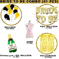 Bride to Be Decoration Set Combo - 41Pcs Bridal Shower Decorations Kit with Golden Foil Balloons, Foil Curtains, Bride to Be Props for Bachelorette Party-thumb2