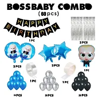 GROOVY DUDZ Boss Baby Birthday Party ? Combo Pack of 60 Balloons  Happy Birthday Banner | Boss Baby Foil Balloons,Boss Baby Theme Balloon-thumb4