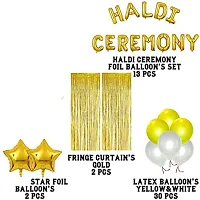 Haldi Ceremony Decoration,Haldi Ceremony Decoration Kit,1 Set Haldi Foil Balloon And 47 Yellow white Balloon Combo Bachelorette Bridal Shower Party (Pack of 47)-thumb1