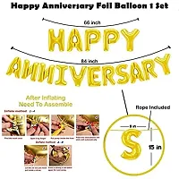 Happy Anniversary Decoration Items Foil Balloon Metallic Balloons 35Pcs Set for 1st, 5Th,25th Party Room Decoration Combo Set/Couple Wedding,Marriage Celebration-thumb2