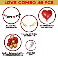 GROOVY DUDZ Birthday Decoration Red I Love You Decoration Happy Birthday Combo Kit 45Pcs Love Foil Balloon Red -Gold Metallic Balloon,For Adult, husband, Wife-thumb1