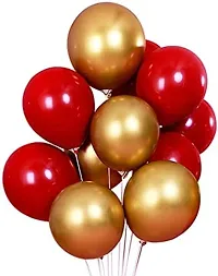 GROOVY DUDZ 40pcs Happy birthday decoration items for girl,boy combo, Red  Gold color set balloons kit for girls,boys, confetti balloon, foil balloons, Red  Gold birthday decorations-thumb2