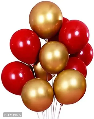 GROOVY DUDZ 40pcs Happy birthday decoration items for girl,boy combo, Red  Gold color set balloons kit for girls,boys, confetti balloon, foil balloons, Red  Gold birthday decorations-thumb3