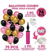 GROOVY DUDZ Pink Balloon Arch Garland Kit,78 pcs Pieces Black Pink Gold Metalic Balloons for Baby Shower Wedding Birthday-thumb1