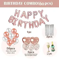 GROOVY DUDZ Happy birthday decoration items for girl,boy combo, SetPcs Balloon Garland Kit - 60 pcs -Rose Gold Balloons, Confetti Ballon, Heart  Star Foil Balloons For Birthday Decoration-thumb1