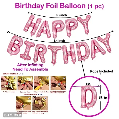 GROOVY DUDZ Happy Birthday Decorations For Girls Combo Kit- Pink Metallic Balloons, Letter Ballons, Foil Balloon, Confetti Ballon, Balloon Garland, Helium Balloons- birthday balloons for decoration-thumb4