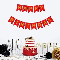 GROOVY DUDZ 25pcs Happy birthday decoration items for girl,boy combo, Red  WHITE color set balloons kit for girls,boys, confetti balloon, foil balloons, Red  Gold birthday decorations-thumb1