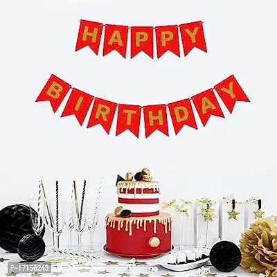 GROOVY DUDZ 25pcs Happy birthday decoration items for girl,boy combo, Red  WHITE color set balloons kit for girls,boys, confetti balloon, foil balloons, Red  Gold birthday decorations-thumb2