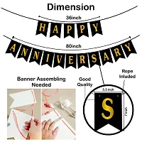 GROOVY DUDZ Happy Anniversary Decoration Items - 70Pcs Kit - Banner, Heart Foil Balloon,Curtain, Metallic Balloons - Husband Wife 1st, 25th,50th Wedding Anniversary Set Combo (Set of 70)-thumb2