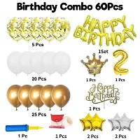 GROOVY DUDZ 2nd Birthday Decoration For Baby Boy Or Girl, Balloons Combo 60 Pcs Balloon (Multicolor, Pack of 60)-thumb1