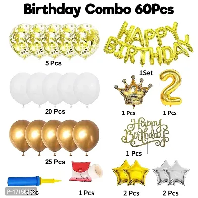 GROOVY DUDZ 2nd Birthday Decoration For Baby Boy Or Girl, Balloons Combo 60 Pcs Balloon (Multicolor, Pack of 60)-thumb2