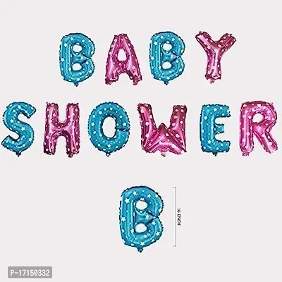 GROOVY DUDZ Baby Shower Combo Decorations Set-50Pcs Baby Shower Balloon, Latex, glue dot, Baby with for Maternity, Pregnancy Photoshoot Material Items Supplies-thumb2