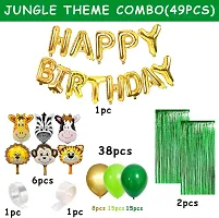 GROOVY DUDZ Jungle Theme Decoration Animal Theme Birthday Party Decorations, Animal Balloons, Birthday Balloon (Multicolor, Pack of 49)-thumb1