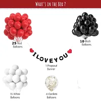 Valentines Day Decoration Kit - Pack of 55 Valentines Day Balloon Decoration Items, Valentines Gift for Boyfriend, Girlfriend, Anniversary and Wedding Decoration (Red, White, Black Pack of 55)-thumb1