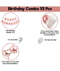 GROOVY DUDZ Happy birthday decoration items for girl,boy combo, SetPcs Balloon Garland Kit - 50pcs -Rose Gold Balloons, Confetti Ballon, Heart  Star Foil Balloons For Birthday Decoration-thumb1