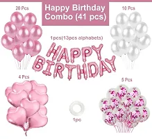 GROOVY DUDZ Happy Birthday Decorations For Girls Combo Kit- Pink Metallic Balloons, Letter Ballons, Foil Balloon, Confetti Ballon, Balloon Garland, Helium Balloons- birthday balloons for decoration-thumb1