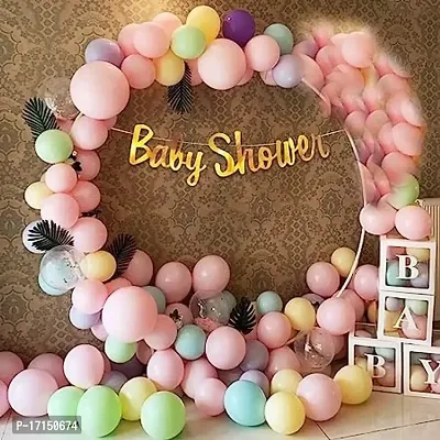 GROOVY DUDZ Baby Shower Combo Decorations Set-45Pcs Baby Shower Balloon, Latex, Baby with for Maternity, Pregnancy Photoshoot Material Items Supplies