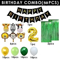 GROOVY DUDZ Birthday Decoration Items For Boys -50Pcs Jungle Theme Decoration - 2nd Birthday Party Decorations,Birthday Decorations kit for Boys 2nd birthday/Baby Birthday Decoration Items kit 2 Year-thumb1