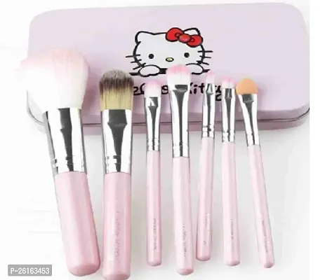 Hello Kitty Brush Set Pink Brushes Set Of 7-thumb0